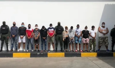 Los capturados por la Policía por ser presuntos miembros de 'Los Iluminatis- Costeños'.