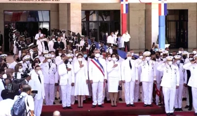El Presidente Luis Abinader, tras la ceremonia de posesión.