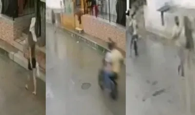 Momento del atraco en el barrio Tajamar de Soledad.