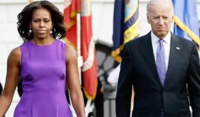 Michelle Obama y Joe Biden.