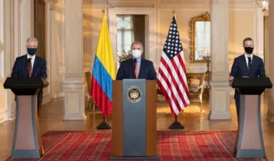 Robert O'Brien, Iván Duque y Craig Falle