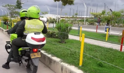 Operativos de control de la Policía en el Parque Bicentenario.