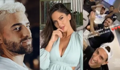 En la foto Maluma, Natalia Barulich y Neymar.