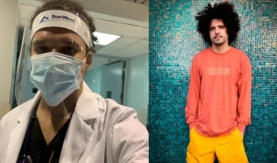 El rapero PJ Sin Suela en su faceta de médico y cantante.