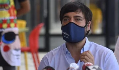 Jaime Pumarejo en rueda de prensa en el Caimán del Río.