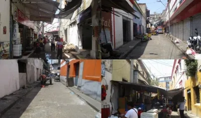 Cuatro de los callejones que serán intervenidos.