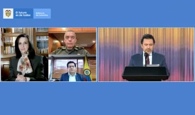 El Alto Comisionado, Miguel Ceballos, leyó el comunicado de la comparecencia virtual sobre el caso Salvatore Mancuso.