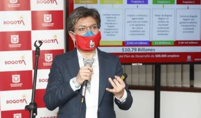 La Alcaldesa de Bogotá, Claudia López.