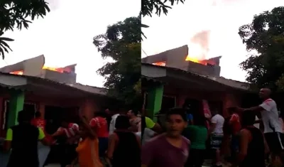 Momento del incendio.