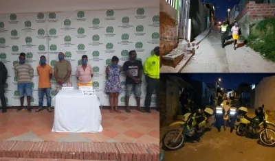 Los capturados durante el operativo.