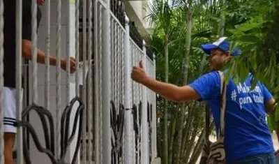Kevin Lara, en su actividad de líder comunal.