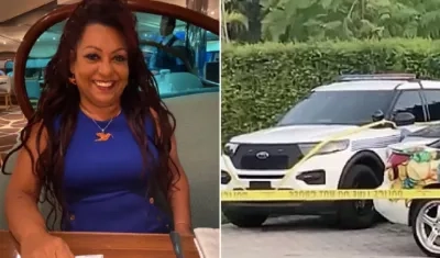 Clara Paulino y la patrulla donde murió.