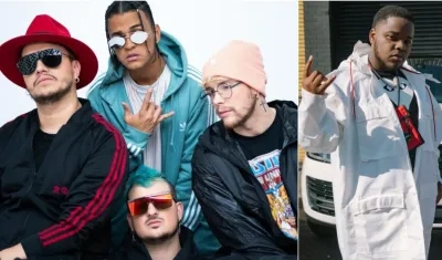 La banda colombiana Piso 21 y el rapero británico S1MBA.