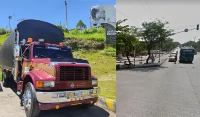 Este es el camión hurtado y el primer delincuente se subió al vehículo en la Cordialidad con Avenida San Martín.