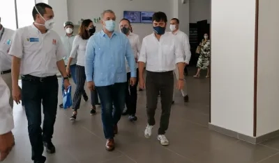 El Presidente Iván Duque y el Alcalde Jaime Pumarejo.