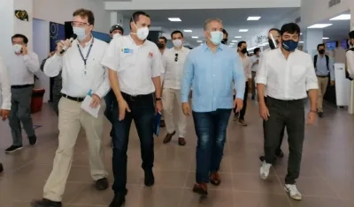 El Presidente Iván Duque y el Alcalde Jaime Pumarejo.