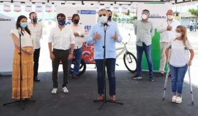 Karen Abudinen, Jaime Pumarejo, Iván Duque y Elsa Noguera.