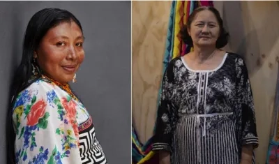 Rosmery Uribe Espitia, de la etnia Guna Dule, de Urabá , y Aura Vidalina Robles, de la etnia Wayúu, de La Guajira.