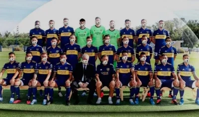 El plantel del Boca Juniors en la 'burbuja sanitaria'.