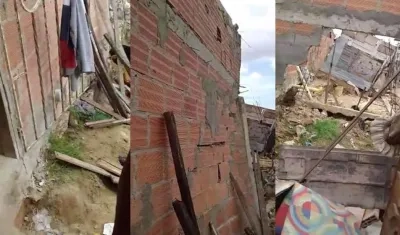 Así quedó la vivienda tras el derrumbe. 