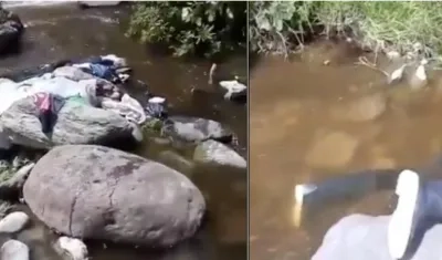 En piedras sobre un río campesinos encontraron los cuerpos.