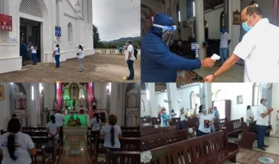 Imágenes del regreso de las eucaristías. 