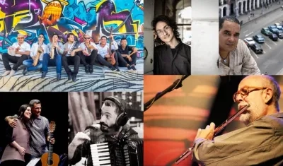 La Bandita, Manuel Magrini, Orlando Maraca Valle, Mónica Salmaso y Guinga, Simone Zanchini y Teco Cardoso.