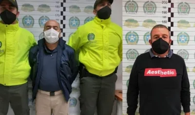 Funcionario de Migración Colombia, Juan Carlos Muñoz López (izquierda); y otro de los capturados.