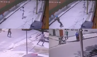 Momentos del enfrentamiento entre la víctima y el homicida.