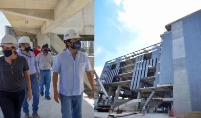 Alcalde inspeccionó las obras en la Fábrica de Cultura, con la secretaria de Cultura, María Teresa Fernández.