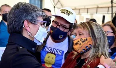 Claudia López en el acto de perdón y reconciliación de este domingo