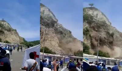 Derrumbe de cerro en Santa Marta