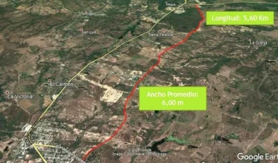 Trayecto de la vía alterna.