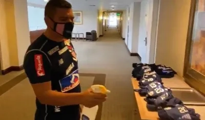 Léider Frías, utilero de Junior. 