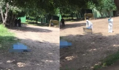 El CTI de la Fiscalía realizó la inspección del cuerpo al interior del colegio. 