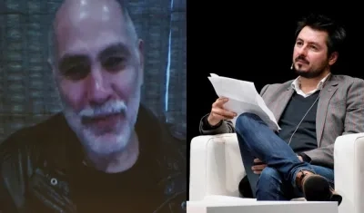  El escritor mexicano Guillermo Arriaga (izquierda) y el periodista y poeta Antonio Lucas.