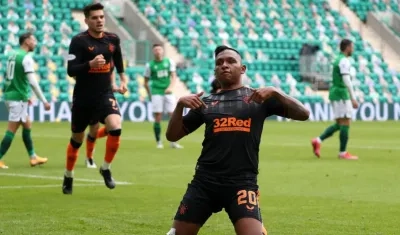 Alfredo Morelos, delantero colombiano. 