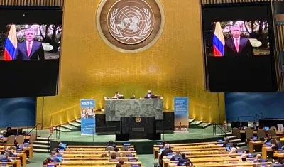 Momento del mensaje de Iván Duque.