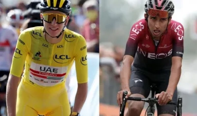 Tadej Pogacar y Egan Bernal.