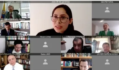 Jueza 30 de Control de Garantías de Bogotá, Clara Jimena Salcedo, en la audiencia.