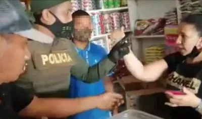 Momento de la situación dentro de la tienda en San Pedro de Urabá.