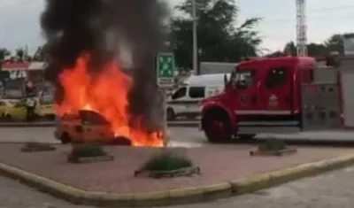 Momento del incendio.