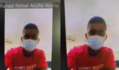 Ronald Rafael Acuña Acuña, alias ‘Loco Ronald’, durante las audiencias virtuales de este viernes. 