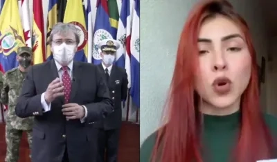 Ministro Carlos Holmes Trujillo y Denis Cruz.