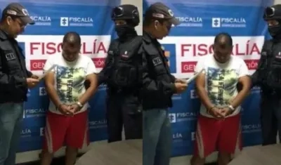 Jader Ocampo Loaiza cuando fue capturado por el CTI de la Fiscalía. 