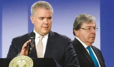 Presidente Iván Duque y el Ministro Carlos Holmes Trujillo.