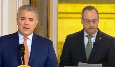 Presidente Duque y el presidente del Consejo de Estado, Álvaro Namen.