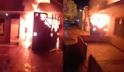 Momento del voraz incendio. 