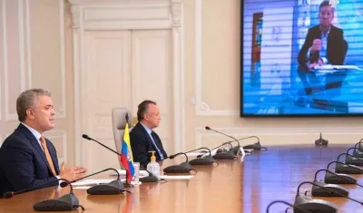 El Presidente Iván Duque y el Viceministro Luis Alexander Moscoso.