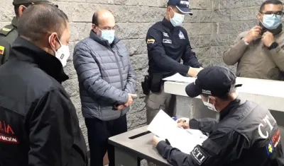 Alias 'Jorge 40' durante la reseña de rigor en la Fiscalía.